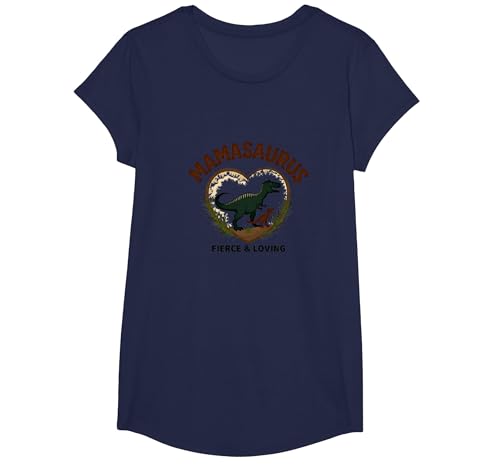 Don't Mess with Mamasaurus - Fierce Mom Dinosaurier T-Shirt, Girls, Marineblau, L von Generic