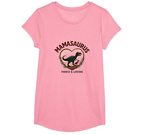 Don't Mess with Mamasaurus - Fierce Mom Dinosaurier T-Shirt, Girls, Rosa, XS von Generic
