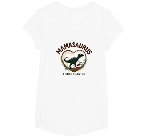 Don't Mess with Mamasaurus - Fierce Mom Dinosaurier T-Shirt, Girls, Weiß, L von Generic