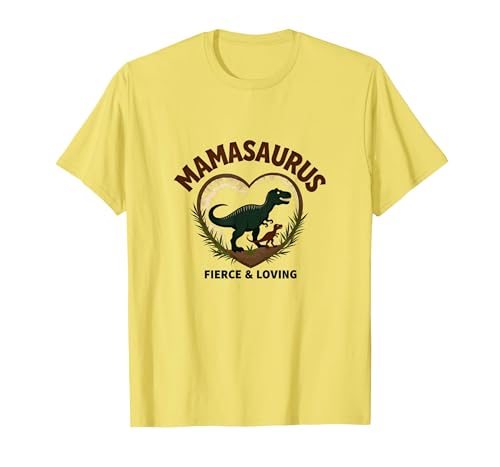 Don't Mess with Mamasaurus - Fierce Mom Dinosaurier T-Shirt, Herren, Gelb, L von Generic