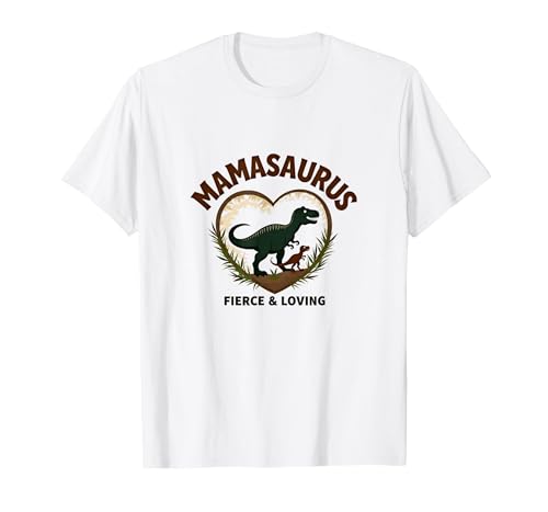Don't Mess with Mamasaurus - Fierce Mom Dinosaurier T-Shirt, Herren, Weiß, XXL von Generic