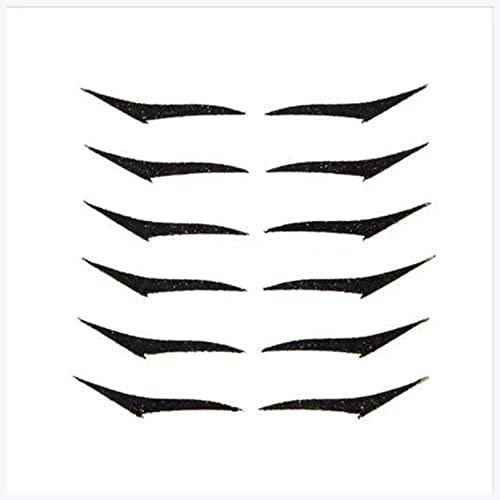 Doppel augenlid aufkleber 6Pairs Bunte wiederverwendbare Eyeliner Aufkleber Langleuchte Selbstklebende Augenlidstreifen Katze Auge Gefälschte Wimpern Glitter Lidschatten Make-up Eyeliner aufkleber(2) von Generic
