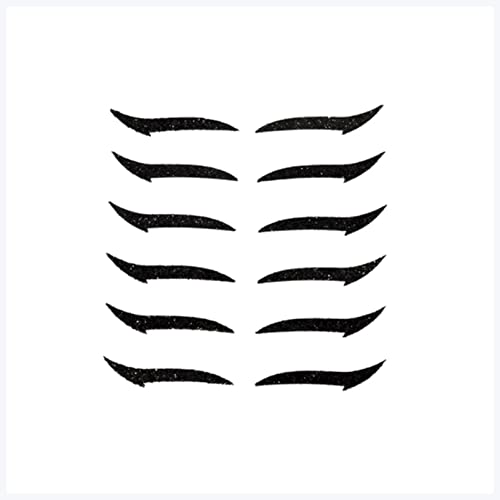 Doppel augenlid aufkleber 6Pairs Bunte wiederverwendbare Eyeliner Aufkleber Langleuchte Selbstklebende Augenlidstreifen Katze Auge Gefälschte Wimpern Glitter Lidschatten Make-up Eyeliner aufkleber(1) von Generic