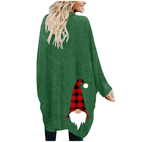 Doppelclip Kleidung Langer Cardigan Weihnachts-Cardigan Pure Print Sleeve Cardigan Women's Women's Mid-Length Solid Color Christmas Women's Coat Für Frauen Teen Girls von Generic