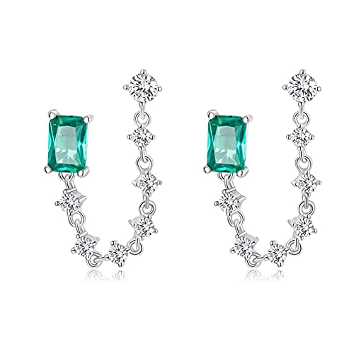 Doppelloch-Kettenohrringe 925 Sterling Silber Ohrringe von Generic