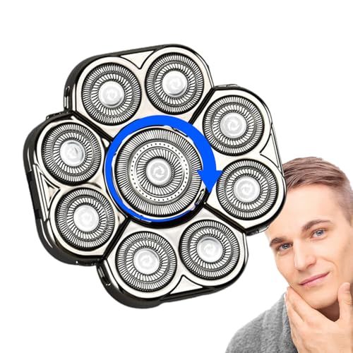 Doppelring-Rasierer-Ersatzköpfe – 9-Klingen-Aufsatz für Bart- und Körperhaarpflege, Extremgeschwindigkeits-Rollschneider, passend für nasse und trockene Elektro-Trimmer, stellt eine glatte, gründliche von Generic