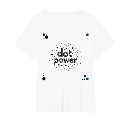 Dot Boys Power: Verspielte Gepunktete Grafikkunst T-Shirt, Damen Große Größen, Weiß, 5X von Generic