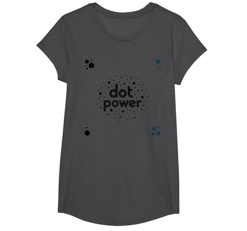 Dot Boys Power: Verspielte Gepunktete Grafikkunst T-Shirt, Girls, Anthrazit Meliert, XS von Generic