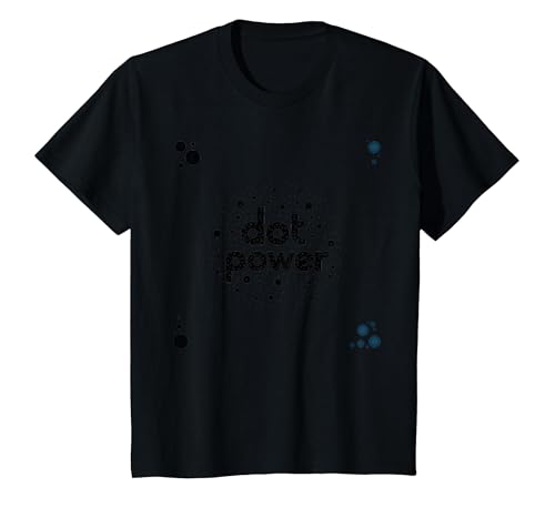 Dot Boys Power: Verspielte Gepunktete Grafikkunst T-Shirt, Kinder, Schwarz, 98 von Generic