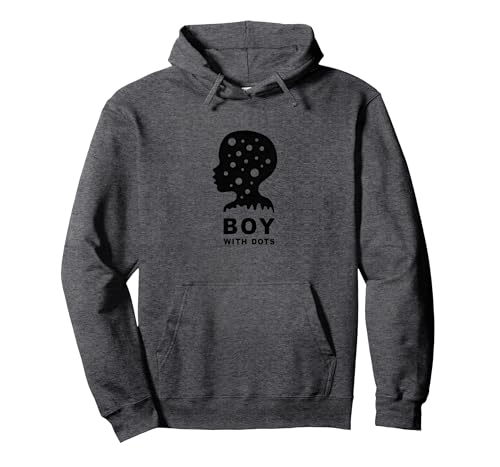 Dot Boys Silhouette Art: Junge mit Punkten, Moderne Grafik Pullover Hoodie, Unisex für Erwachsene, Anthrazit Meliert, XL von Generic