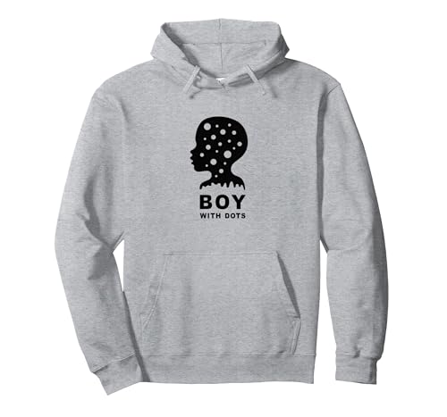 Dot Boys Silhouette Art: Junge mit Punkten, Moderne Grafik Pullover Hoodie, Unisex für Erwachsene, Grau Meliert, XL von Generic