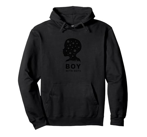 Dot Boys Silhouette Art: Junge mit Punkten, Moderne Grafik Pullover Hoodie, Unisex für Erwachsene, Schwarz, XL von Generic