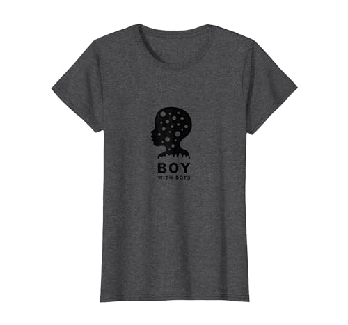 Dot Boys Silhouette Art: Junge mit Punkten, Moderne Grafik T-Shirt, Damen, Anthrazit Meliert, XS Dot Boys Silhouette Art: Junge mit Punkten, Moderne Grafik T-Shirt, Damen, Anthrazit Meliert, XS von Generic