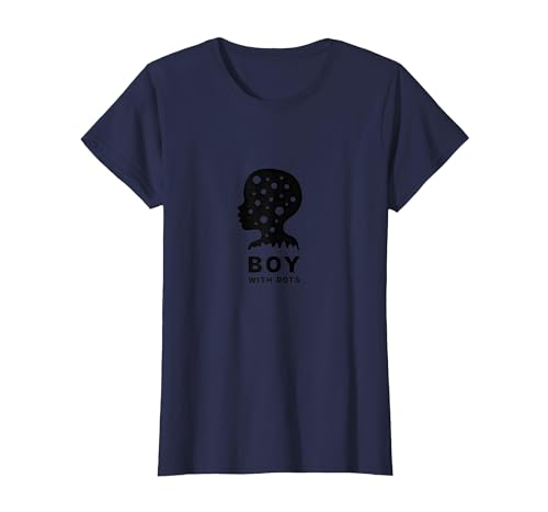 Dot Boys Silhouette Art: Junge mit Punkten, Moderne Grafik T-Shirt, Damen, Marineblau, XS Dot Boys Silhouette Art: Junge mit Punkten, Moderne Grafik T-Shirt, Damen, Marineblau, XS von Generic