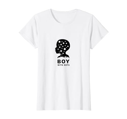 Dot Boys Silhouette Art: Junge mit Punkten, Moderne Grafik T-Shirt, Damen, Weiß, XS Dot Boys Silhouette Art: Junge mit Punkten, Moderne Grafik T-Shirt, Damen, Weiß, XS von Generic