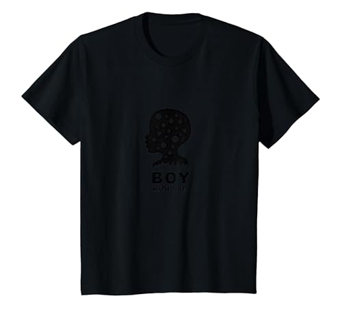 Dot Boys Silhouette Art: Junge mit Punkten, Moderne Grafik T-Shirt, Kinder, Schwarz, 140 von Generic