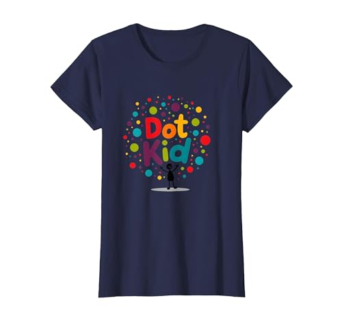 Dot Kid Jungen Bunte Feier Spaß Verspieltes Thema T-Shirt, Damen, Marineblau, XS Dot Kid Jungen Bunte Feier Spaß Verspieltes Thema T-Shirt, Damen, Marineblau, XS von Generic