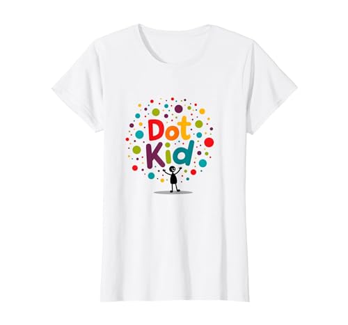 Dot Kid Jungen Bunte Feier Spaß Verspieltes Thema T-Shirt, Damen, Weiß, XS Dot Kid Jungen Bunte Feier Spaß Verspieltes Thema T-Shirt, Damen, Weiß, XS von Generic
