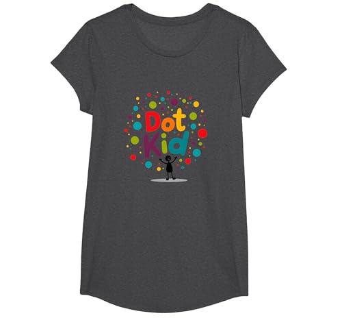 Dot Kid Jungen Bunte Feier Spaß Verspieltes Thema T-Shirt, Girls, Anthrazit Meliert, XS Dot Kid Jungen Bunte Feier Spaß Verspieltes Thema T-Shirt, Girls, Anthrazit Meliert, XS von Generic