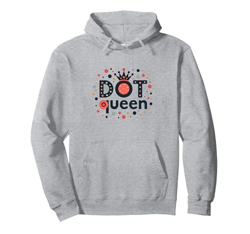 Dot Queen: Polka Dot Royalty für Trendige Frauen Pullover Hoodie, Unisex für Erwachsene, Grau Meliert, M von Generic