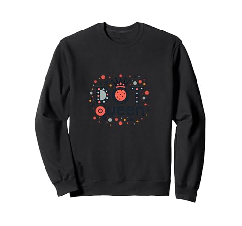 Dot Queen: Polka Dot Royalty für Trendige Frauen Sweatshirt, Unisex für Erwachsene, Schwarz, XL von Generic