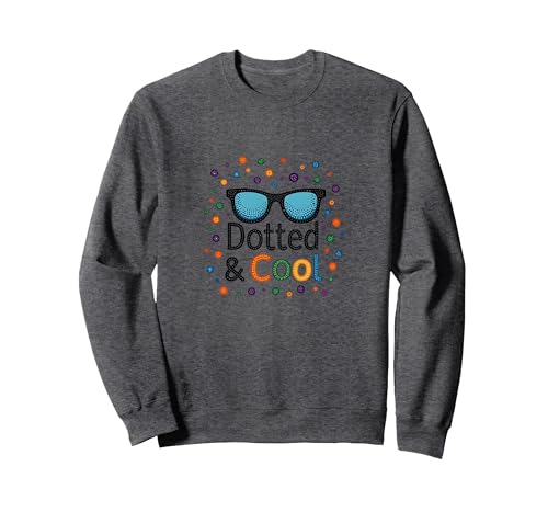 Dotted & Cool Dot Day Jungen Funky Sonnenbrille Celebration Sweatshirt, Unisex für Erwachsene, Anthrazit Meliert, XL von Generic