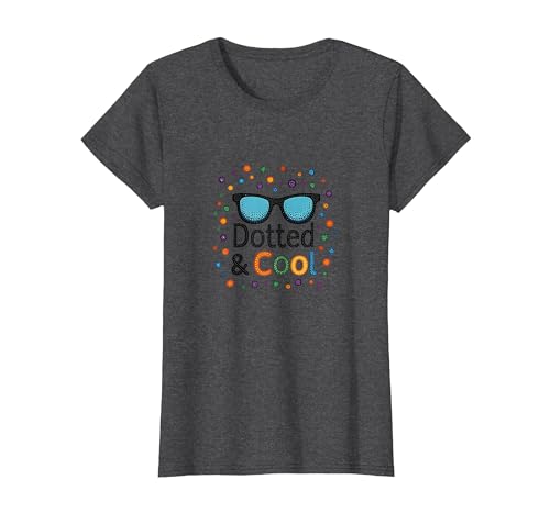 Dotted & Cool Dot Day Jungen Funky Sonnenbrille Celebration T-Shirt, Damen, Anthrazit Meliert, 3XL von Generic