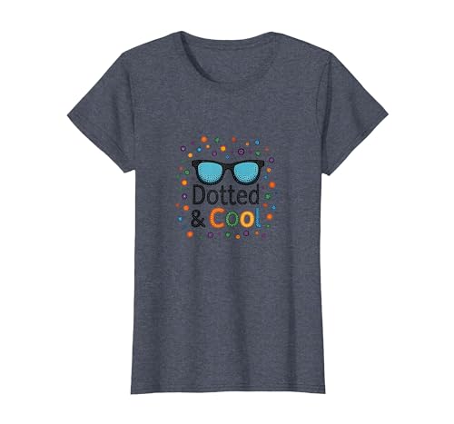 Dotted & Cool Dot Day Jungen Funky Sonnenbrille Celebration T-Shirt, Damen, Blau Meliert, M Dotted & Cool Dot Day Jungen Funky Sonnenbrille Celebration T-Shirt, Damen, Blau Meliert, M von Generic