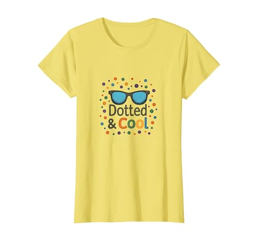 Dotted & Cool Dot Day Jungen Funky Sonnenbrille Celebration T-Shirt, Damen, Gelb, XS Dotted & Cool Dot Day Jungen Funky Sonnenbrille Celebration T-Shirt, Damen, Gelb, XS von Generic