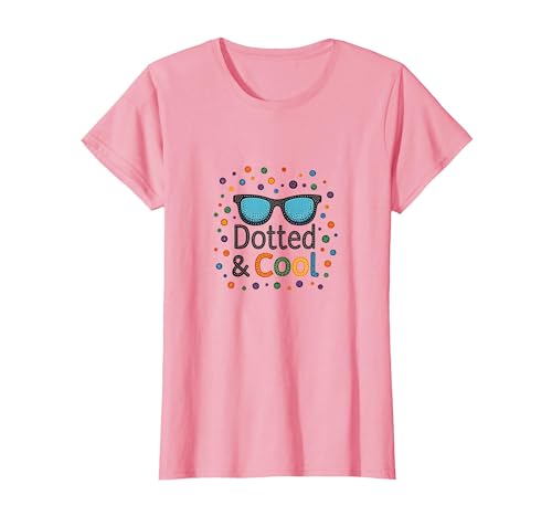 Dotted & Cool Dot Day Jungen Funky Sonnenbrille Celebration T-Shirt, Damen, Rosa, XL von Generic