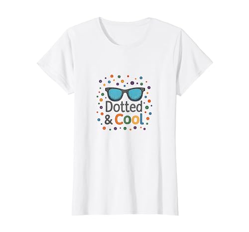 Dotted & Cool Dot Day Jungen Funky Sonnenbrille Celebration T-Shirt, Damen, Weiß, XL Dotted & Cool Dot Day Jungen Funky Sonnenbrille Celebration T-Shirt, Damen, Weiß, XL von Generic