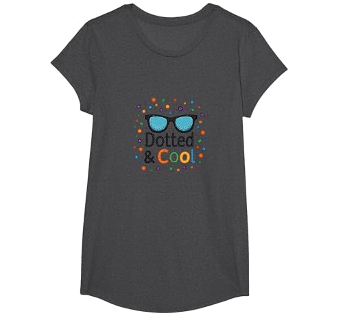 Dotted & Cool Dot Day Jungen Funky Sonnenbrille Celebration T-Shirt, Girls, Anthrazit Meliert, L von Generic