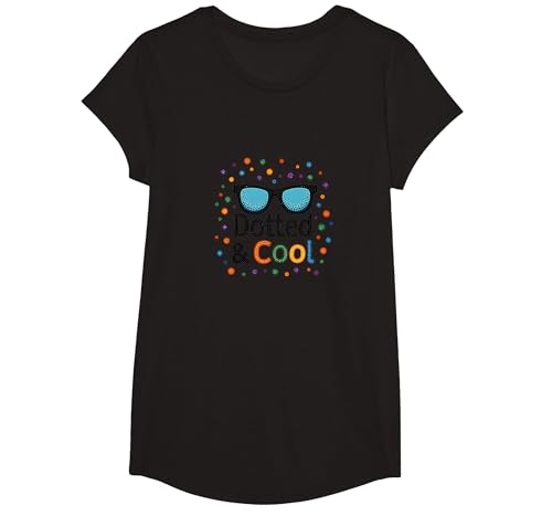Dotted & Cool Dot Day Jungen Funky Sonnenbrille Celebration T-Shirt, Girls, Schwarz, XS von Generic