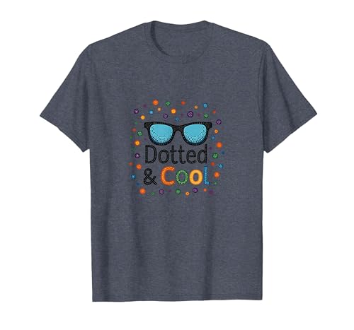 Dotted & Cool Dot Day Jungen Funky Sonnenbrille Celebration T-Shirt, Herren, Blau Meliert, 4XL Dotted & Cool Dot Day Jungen Funky Sonnenbrille Celebration T-Shirt, Herren, Blau Meliert, 4XL von Generic