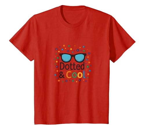 Dotted & Cool Dot Day Jungen Funky Sonnenbrille Celebration T-Shirt, Kinder, Rot, 128 von Generic