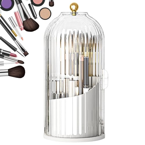 Drehbarer Pinsel-Organizer - Staub- und Wasserfester Make-up-Pinselhalter | 360 Grad drehbarer Make-up-Pinsel-Organizer, Make-up-Pinselhalter T, weiß, Se référer au descriptif, Siehe Beschreibung von Generic
