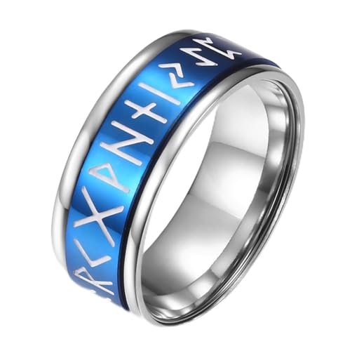 Drehbarer Titanring mit Wikingertext, leuchtender Edelstahlring mit Wikingertext von Generic