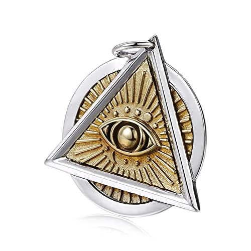 Dreieckiges Auge des Horus-Anhängers für Herren, gotisches Teufelsauge S925 Sterlingsilber-Anhänger-Halskette, Silber, Einzelanhänger von Generic