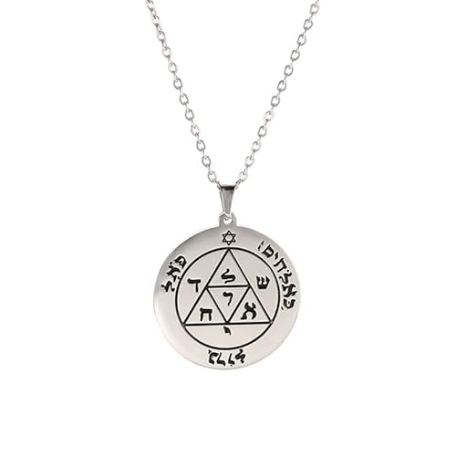 Drittes Pentagramm des Mars Anhänger für Männer Jungen Schlüssel von Salomon der König Siegel Wicca Pentagramm Anhänger aus Edelstahl Halskette Talisman Schutz Schmuck Geschenke, 0.98 * 1.06 inch von Generic