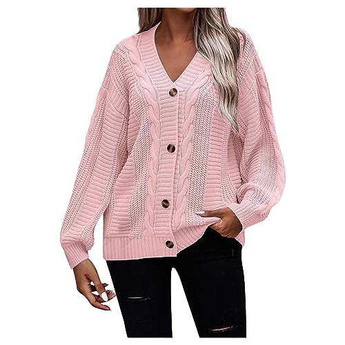 Dünn Strickjacke Damen Ele Langarm Outwear Lang Cardigan mit Knopf Herbst Offen Front Leicht Casual Frühling Oberteile Strickjacke Mantel Langarmshirt Longshirt Leichte Sommerjacke Jacke von Generic