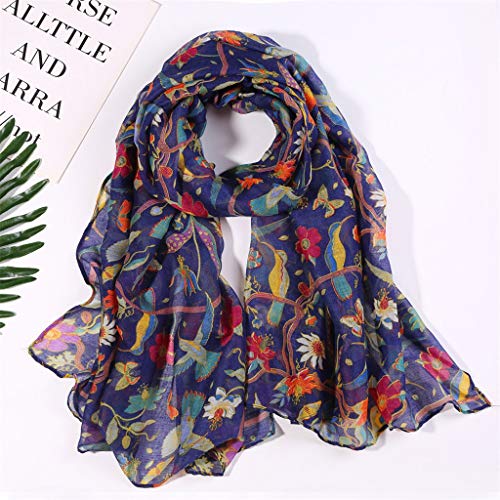 Dünner, leichter und weicher Damen Halstuch Seidentuch Seidenschal Damen-Schal, bedruckter Schal, leichter Schal Scarves Schal Damen Stola Lang Frühjahr Halstücher Damen Dreiecksschal elegant von Generic