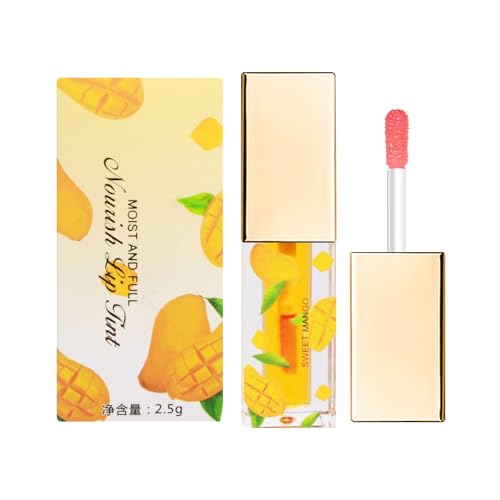 Dunkelroter Lippenstift Peach Clear Color Change Changing PH Getöntes Lipgloss-Set für Frauen und Mädchen, Lip Oil Gloss Balm Tint Stain Glaze Pack Lippenstift 2,5 ml Adventskalender Schminke (E, A) von Generic