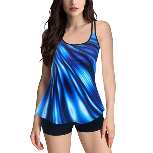 Durchbräunende Bademode Strandkleid Große Größen Women Plus Size Tankini Swimsuits Two Piece Color Block Cutout Flowy Tummy Bathing Suits with Shorts Sommerkleidung Damen Set Beach (Dark Blue XXXL) Durchbräunende Bademode Strandkleid Große Größen Women Plus Size Tankini Swimsuits Two Piece Color Block Cutout Flowy Tummy Bathing Suits with Shorts Sommerkleidung Damen Set Beach (Dark Blue XXXL) von Generic