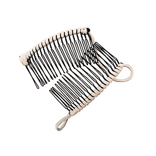 Durchsichtige Haarspangen Frauen Vintage Haarspange Weihnachten Haarschmuck Dehnbarer Bananenkamm Haarspangen Totenkopf (Beige, L) von Generic