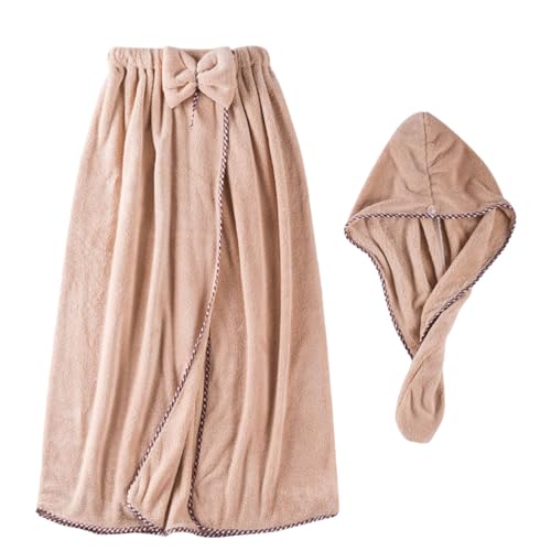 Duschhaube wiederverwendbare,Elastisch Haarhaube für Damen Herrn und kinder,Korallensamt-Duschkleid Wasserdichte Verstellbare,Schlafkappe Shower Cap einstellbar für die meisten (Coffee, One Size) von Generic