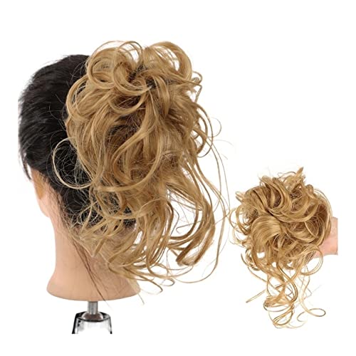 Dutt-Haarteil, synthetischer Haarknoten, Chignon-Haarverlängerung, lange, unordentliche, lockige Chignon-Haarteile mit Gummiband, lockiges Haar, Dutt-Haargummis für Frauen, Dutt-Verlängerung (Far von Generic