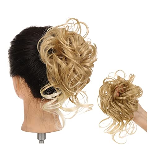 Dutt-Haarteil, synthetischer Haarknoten, Chignon-Haarverlängerung, lange, unordentliche, lockige Chignon-Haarteile mit elastischem Band, lockiges Haar, Dutt-Haargummis für Frauen, Dutt-Verlängeru von Generic