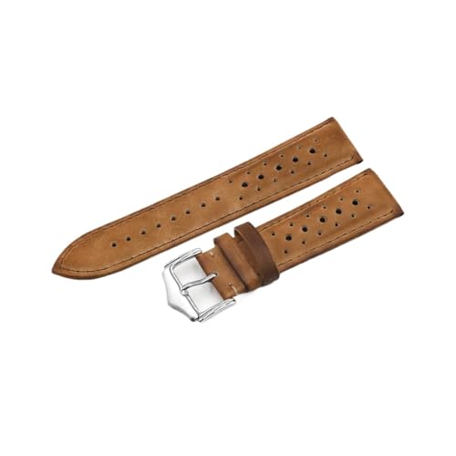 EDVTK35 18mm 20mm 22mm 24mm Echtleder Uhrenarmband Schwarz Blau Braun Mehrfarbig Herrenuhrenarmband(Orange yellow,22mm) von Generic