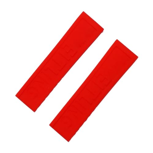 EDVTK35 20 mm 22 mm 24 mm Zwart Blau Rot Gelb Armband Silikonkautschuk Uhrenarmband Edelstahlschnalle Kompatibel mit Navitimer/Avenger/Breitling Armband(Red,Bright Silver Buckle_22MM) von Generic