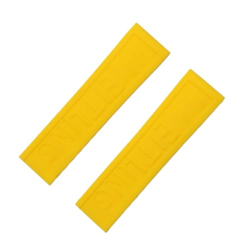 EDVTK35 20 mm 22 mm 24 mm Zwart Blau Rot Gelb Armband Silikonkautschuk Uhrenarmband Edelstahlschnalle Kompatibel mit Navitimer/Avenger/Breitling Armband(Yellow,Bright Silver Buckle_20MM) von Generic